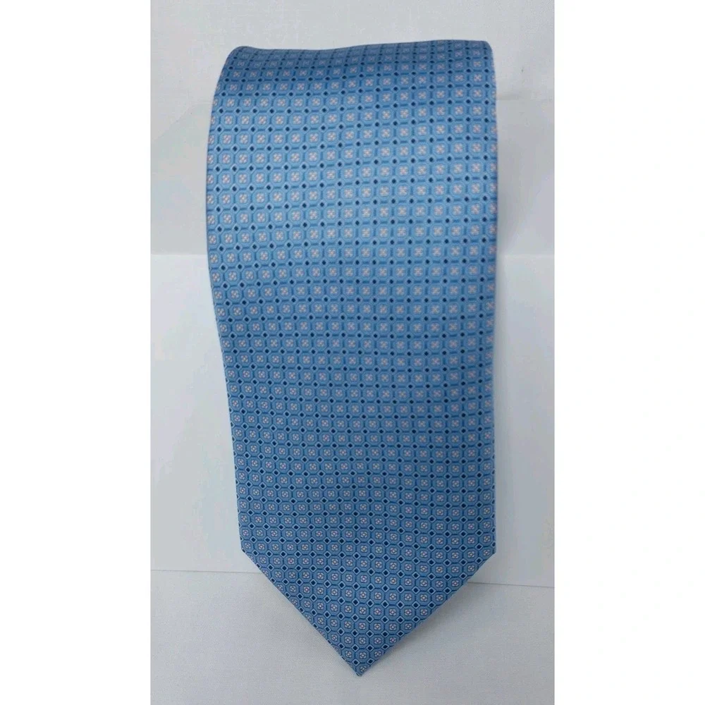 Brooks Brothers 346 Blue‎ Foulard Silk Tie Traditional Classic USA 3.5